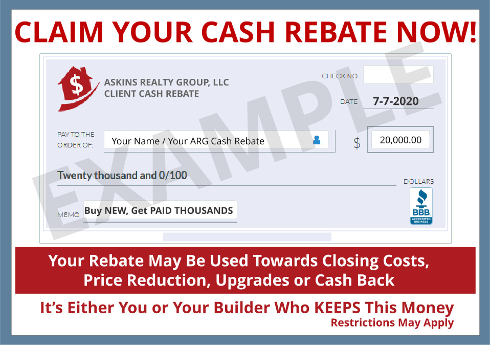 Claim Your New Home Rebate Cash Rebate Now! Next Business Day Payment